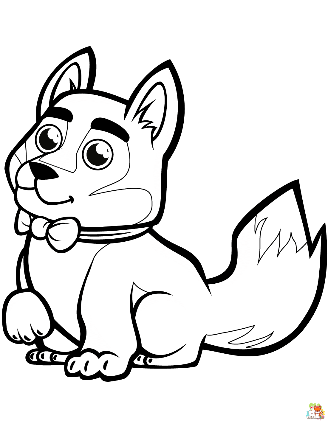 Cute Little Husky Coloring Pages 2
