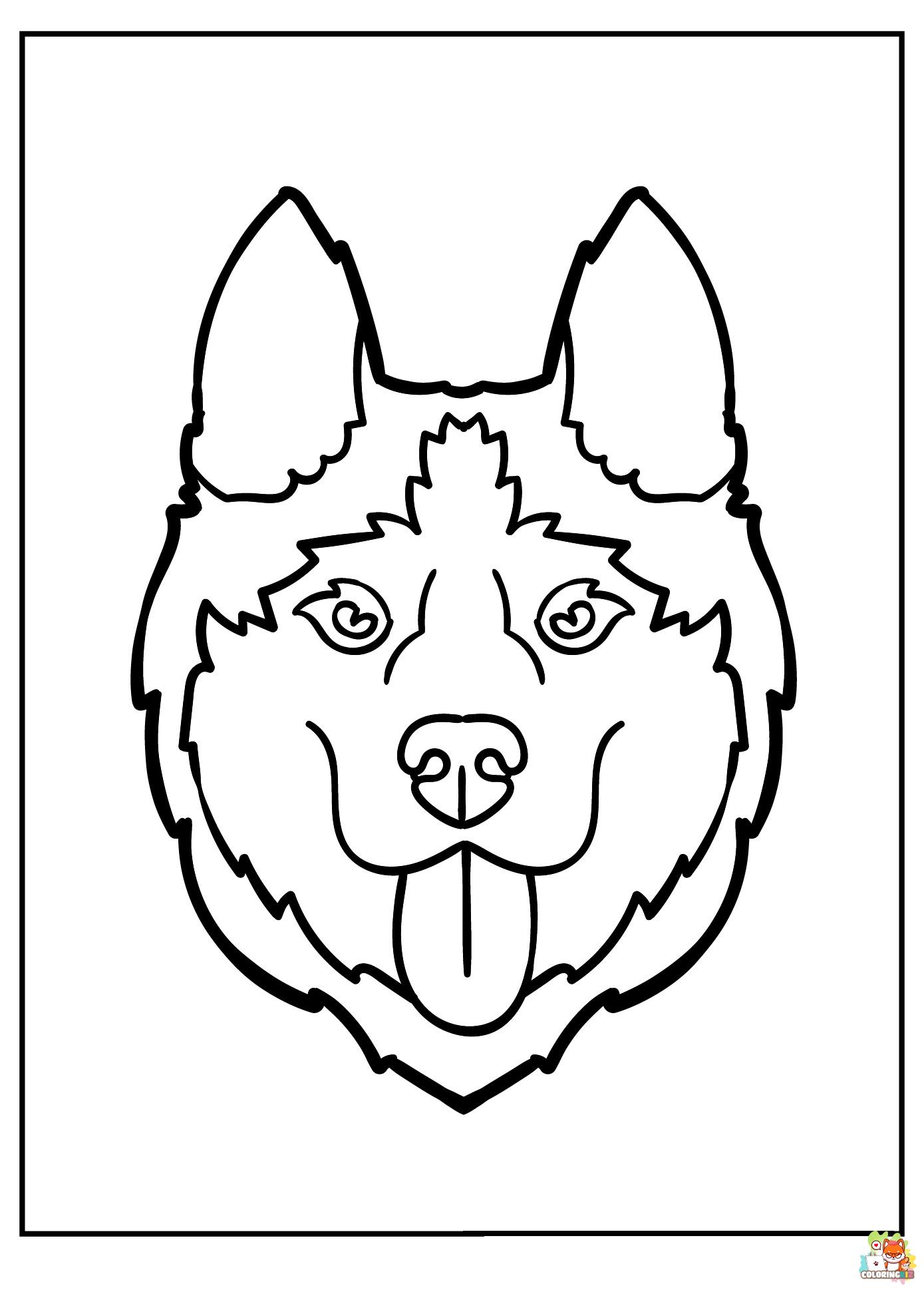 Cute Little Husky Coloring Pages 5