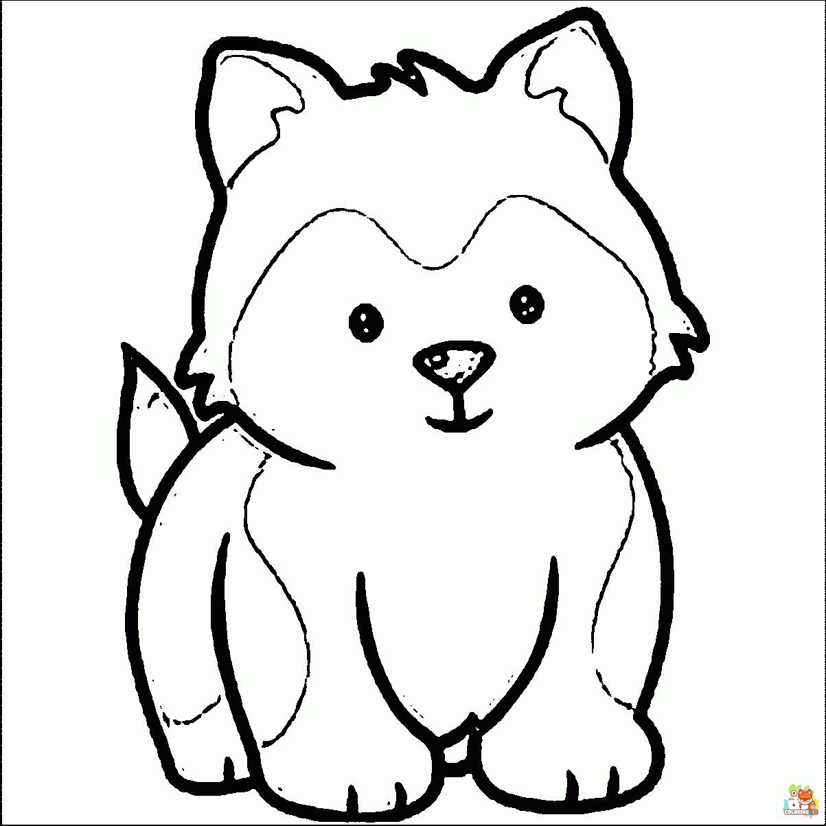 Cute Little Husky Coloring Pages 6