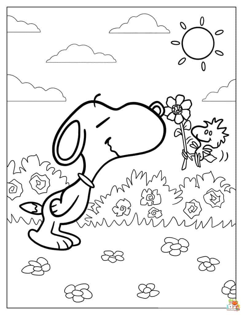 Cute Snoopy Coloring Pages 15