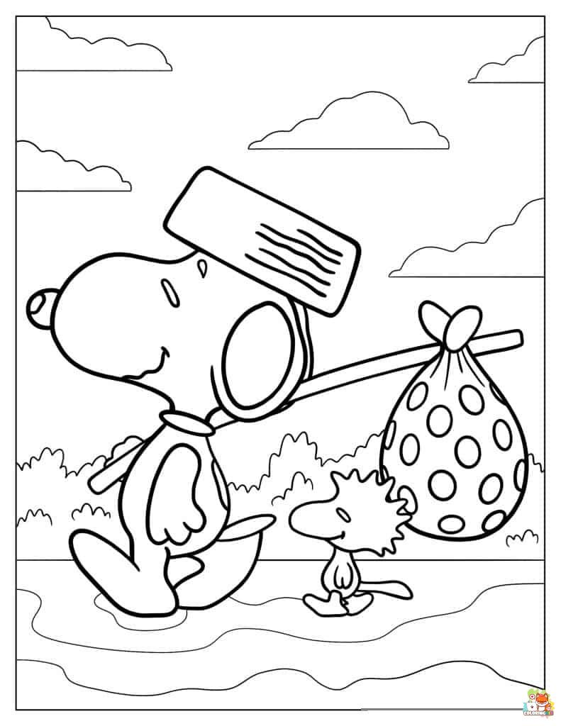 Cute Snoopy Coloring Pages 17