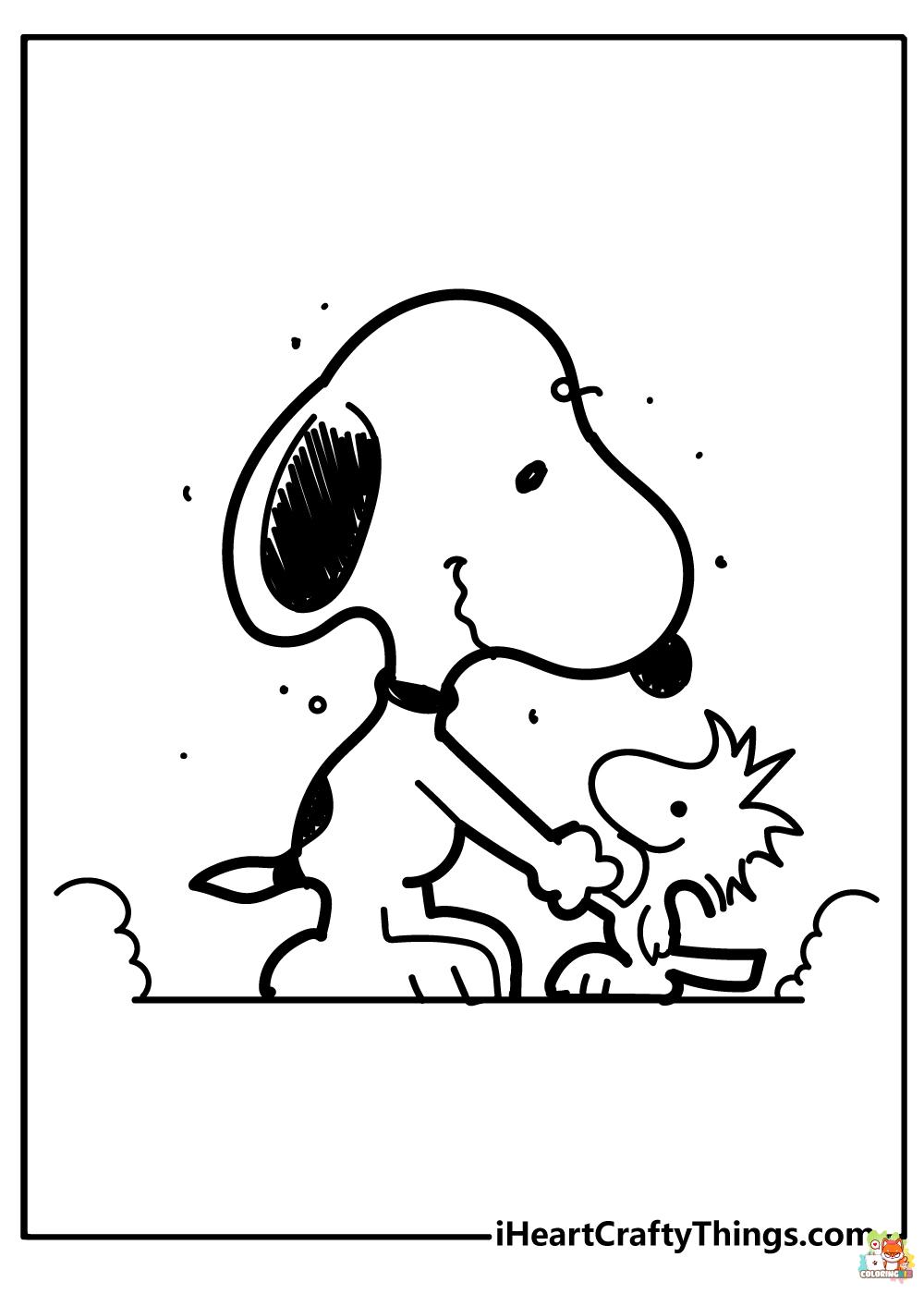 Cute Snoopy Coloring Pages 9
