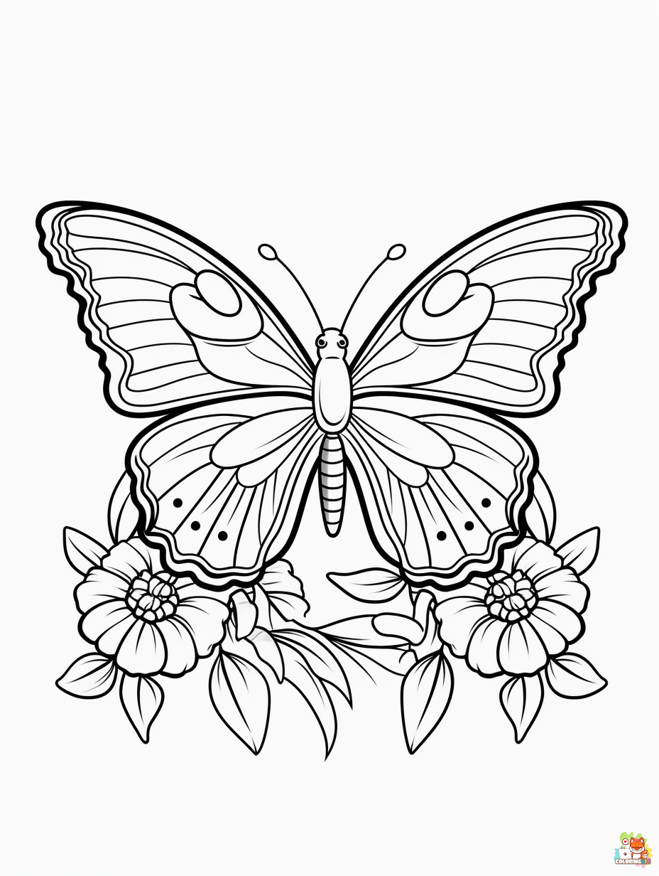 Easy Butterfly Coloring Pages 1