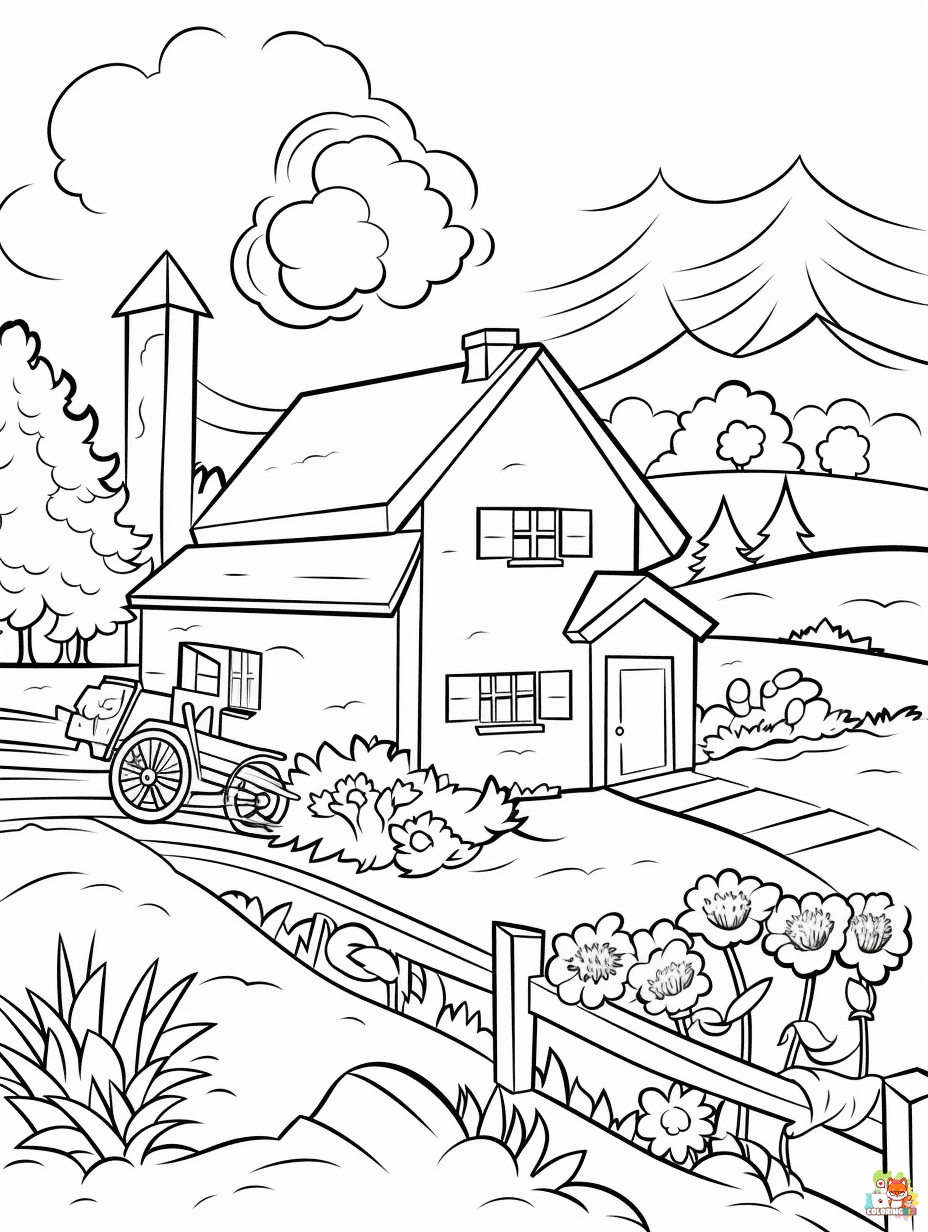 Farm coloring pages 2