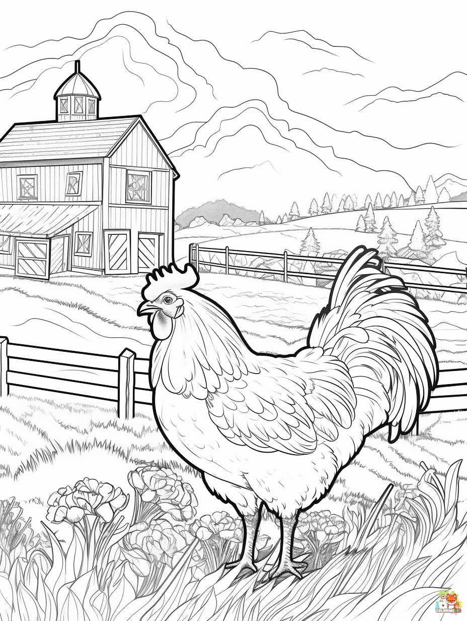 Farm coloring pages free 2