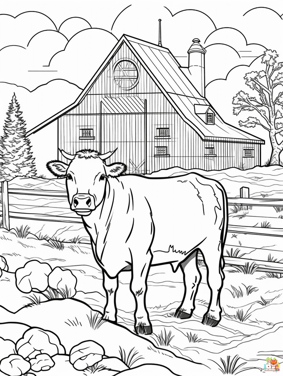 Farm coloring pages printable 2