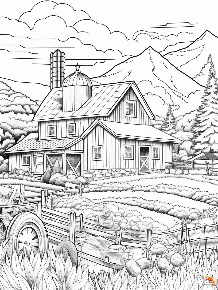 Farm coloring pages printable free 2