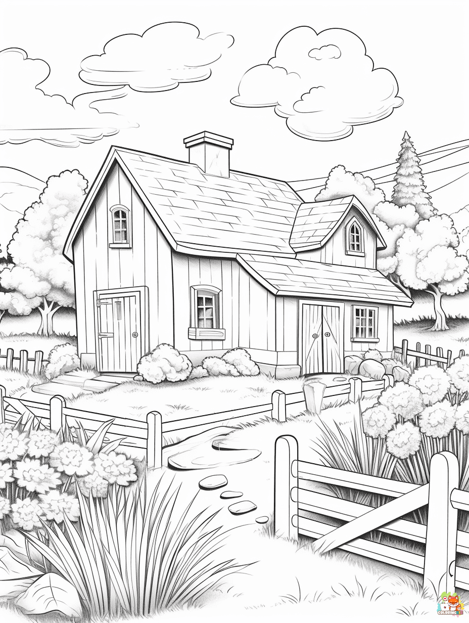 Farm coloring pages to print 1
