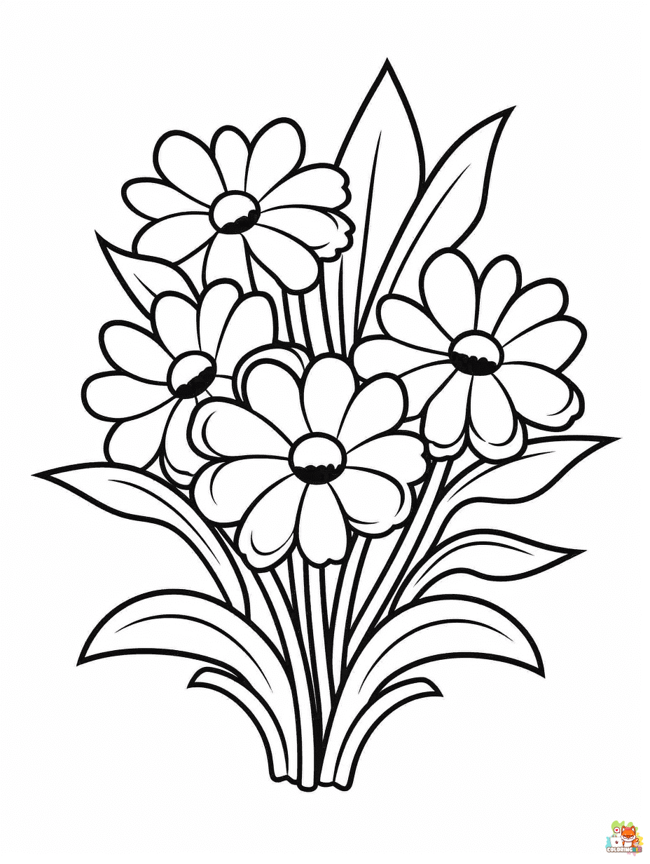 Flower Colouring in pages