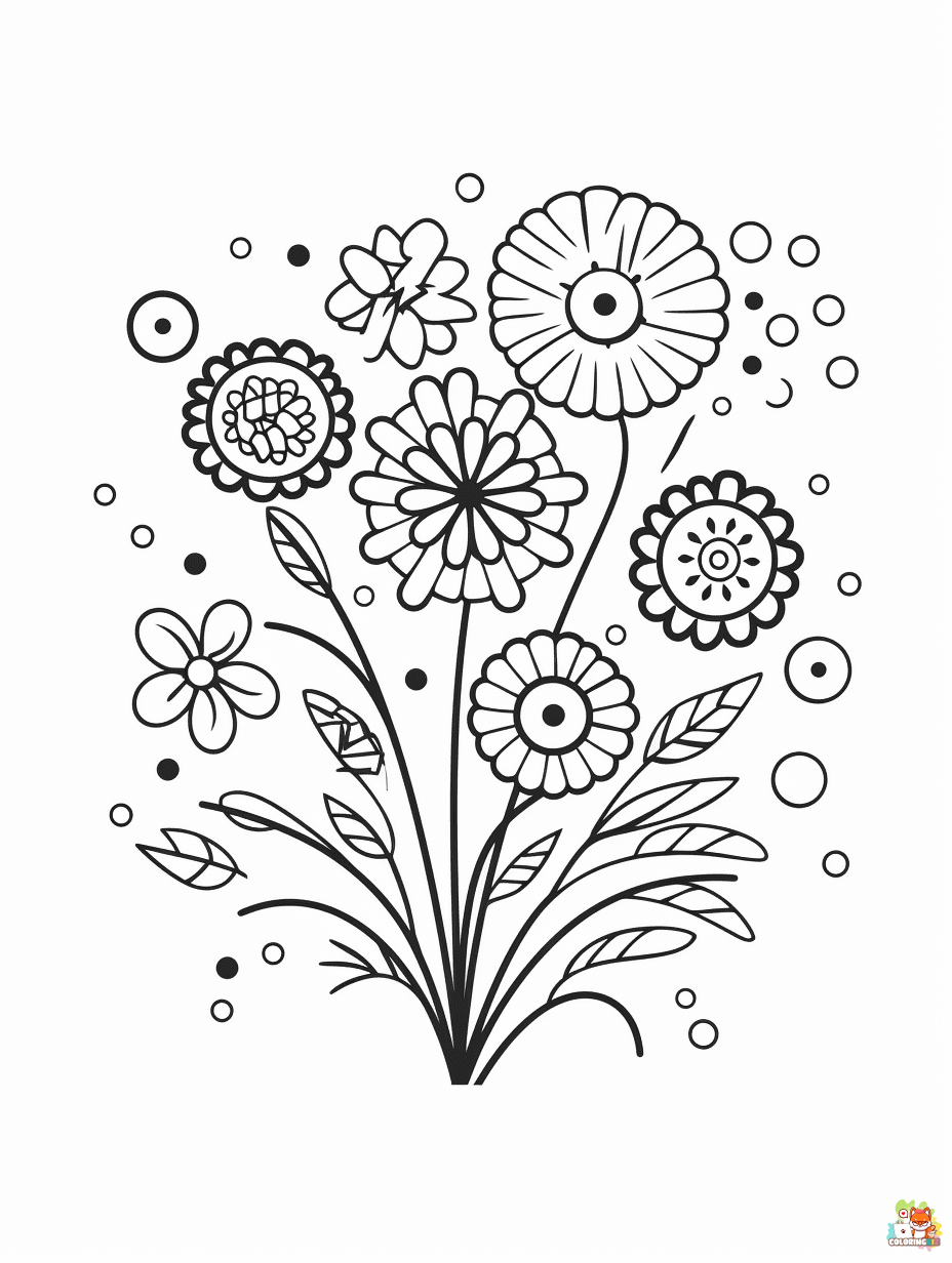 Flower and Snow Coloring Pages for adults