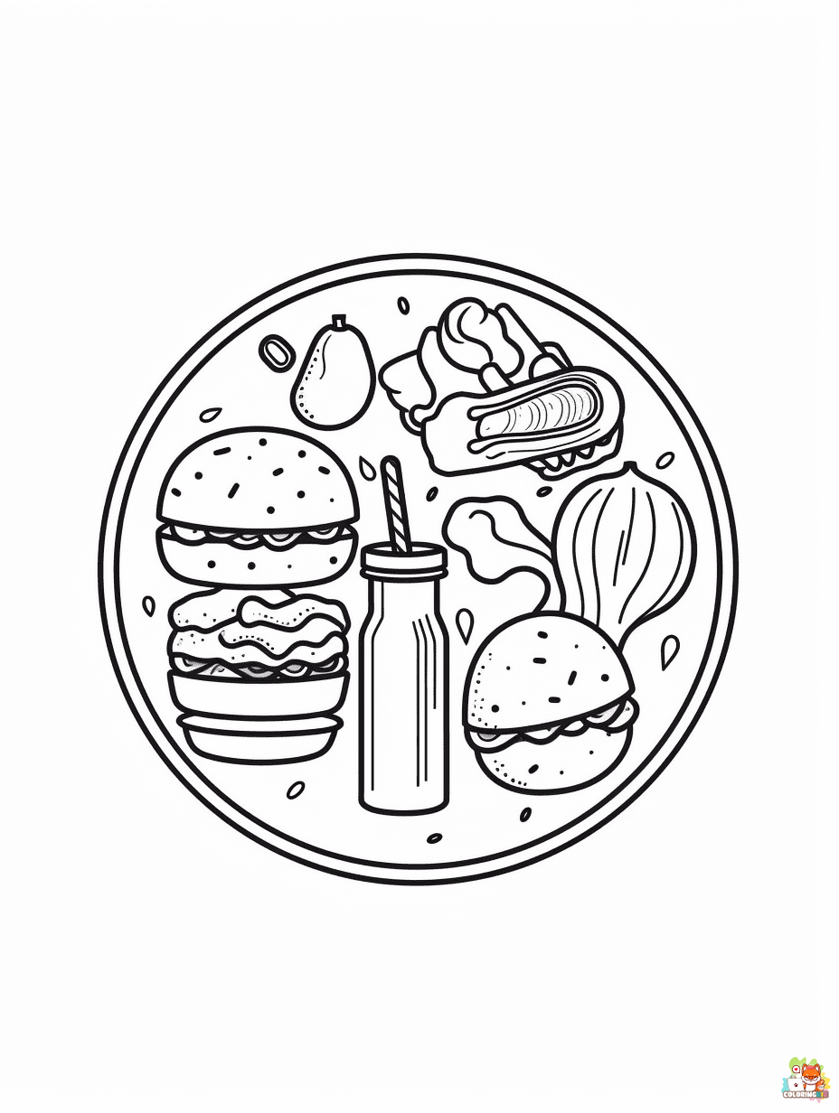 Food coloring pages free 1