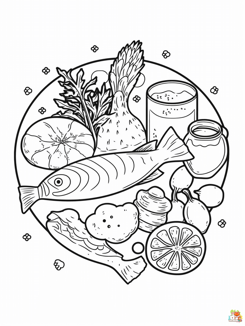 Food coloring pages printable 1