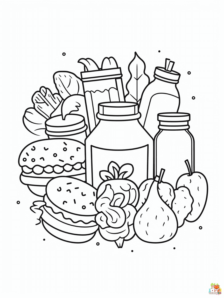 Food coloring pages printable 2