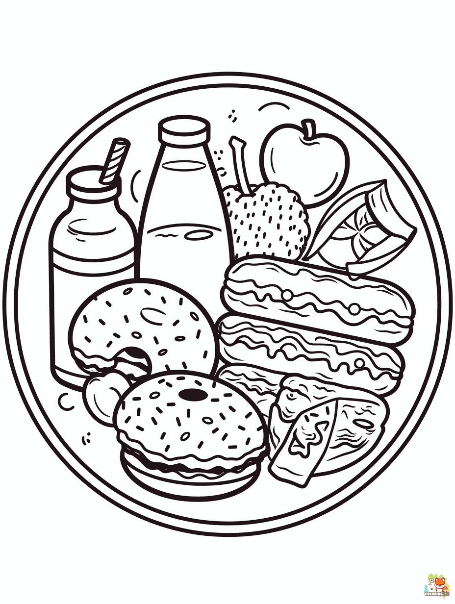 Food coloring pages printable free