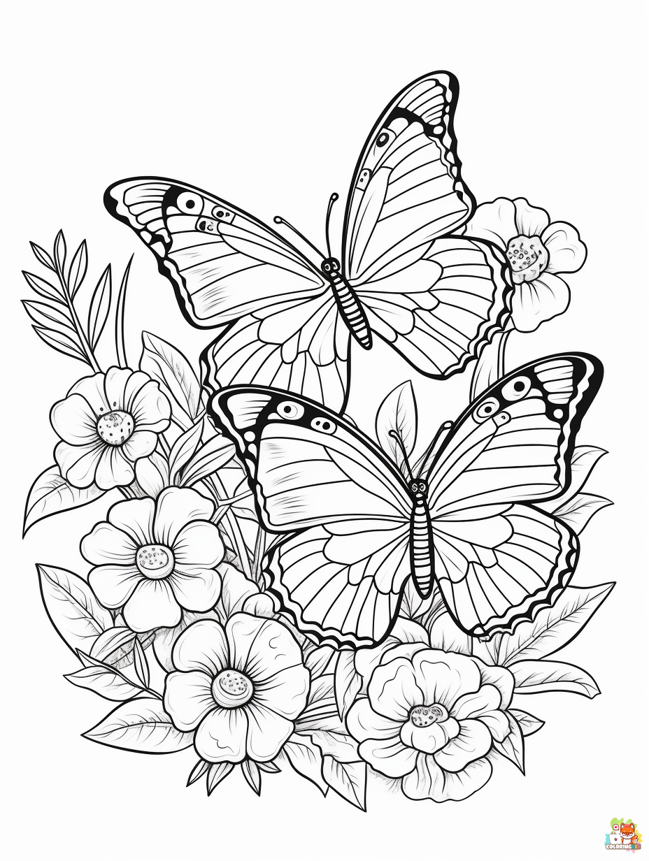 Free Butterfly Coloring Pages 1