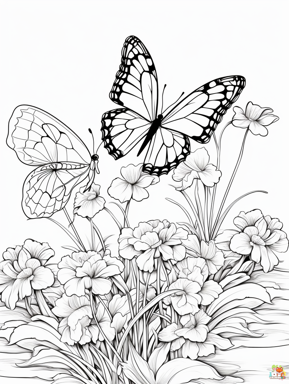 Free Butterfly Coloring Pages 2
