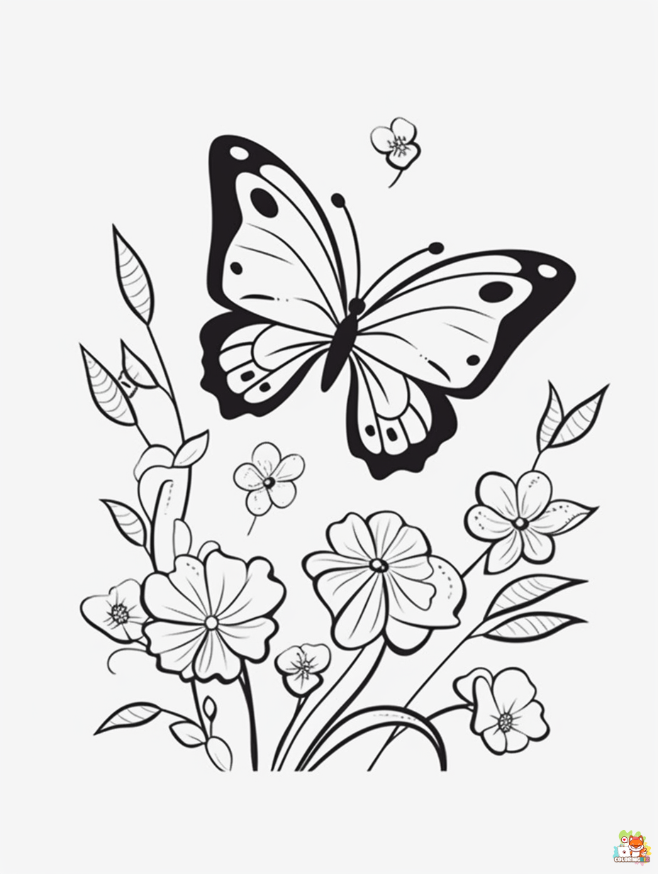 Free Butterfly Coloring Pages 3