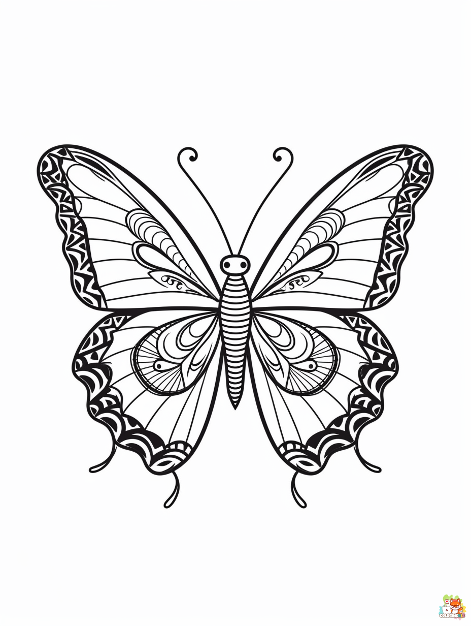 Free Butterfly Coloring Pages 4
