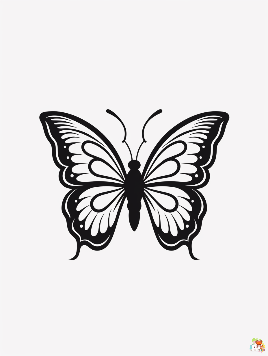 Free Butterfly Coloring Pages 6