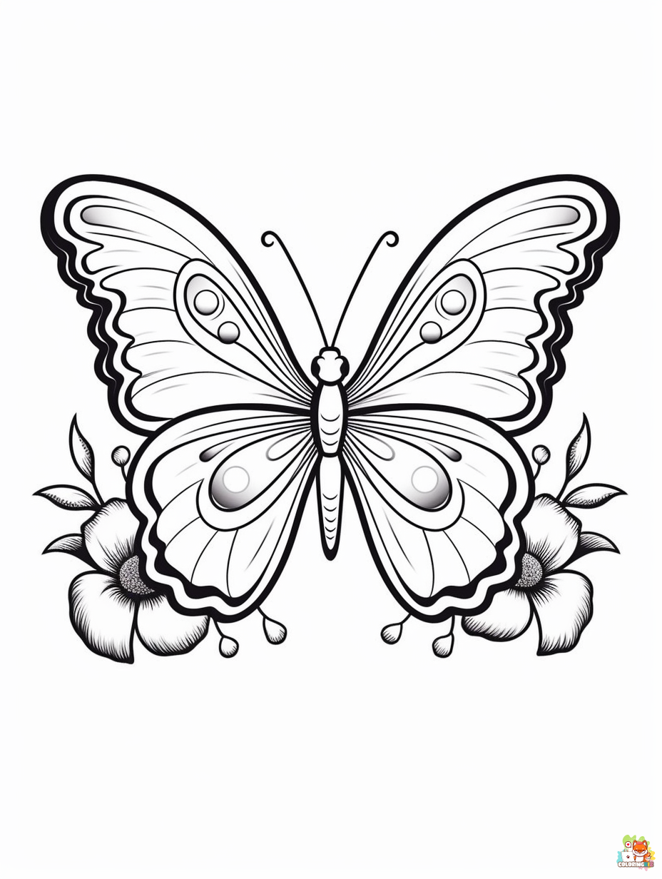 Free Butterfly Coloring Pages 7