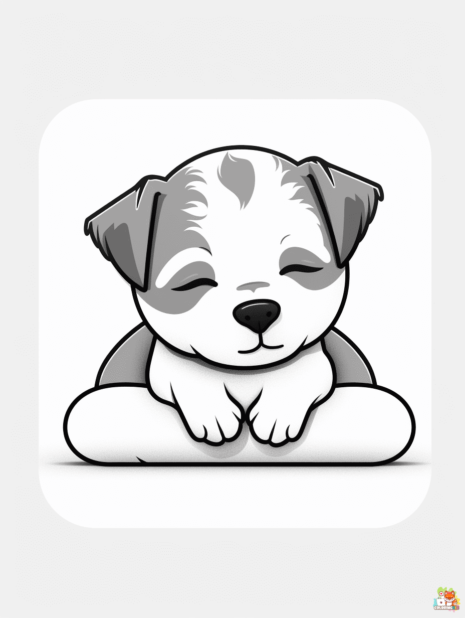 Free Cute Dog coloring pages for kids