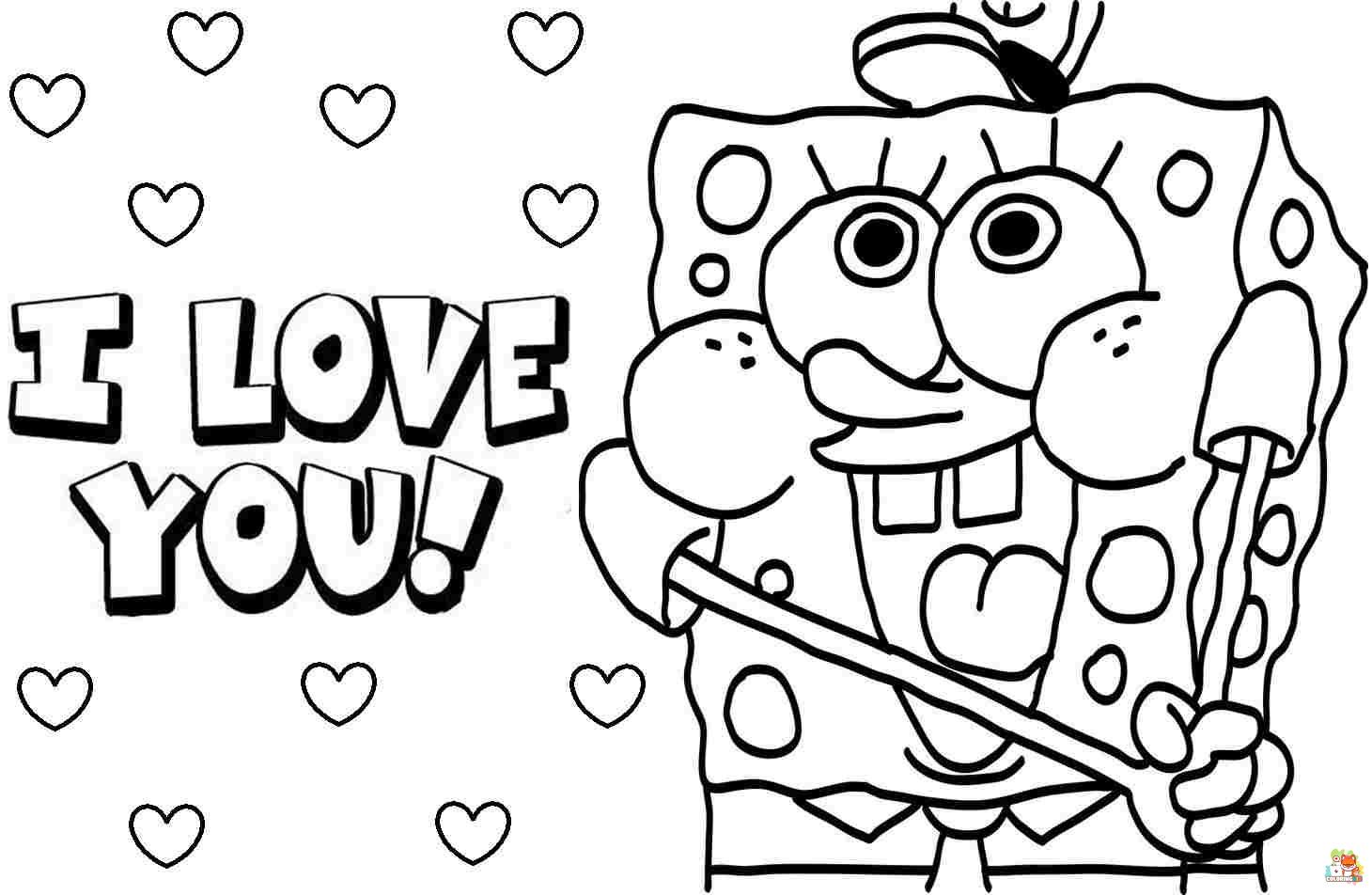 Free I Love You coloring pages for kids 1