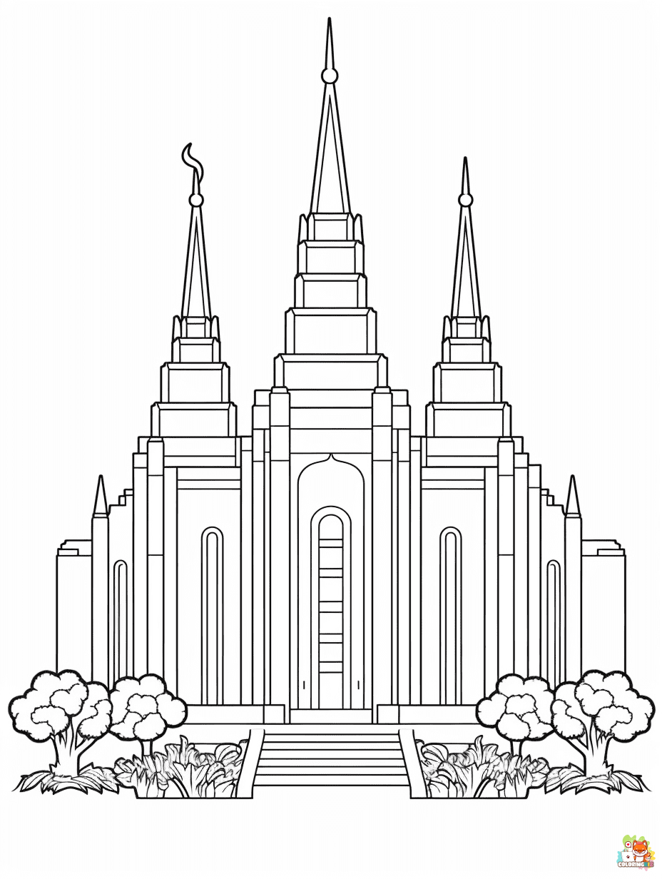 Free LDS Temple coloring pages for kids