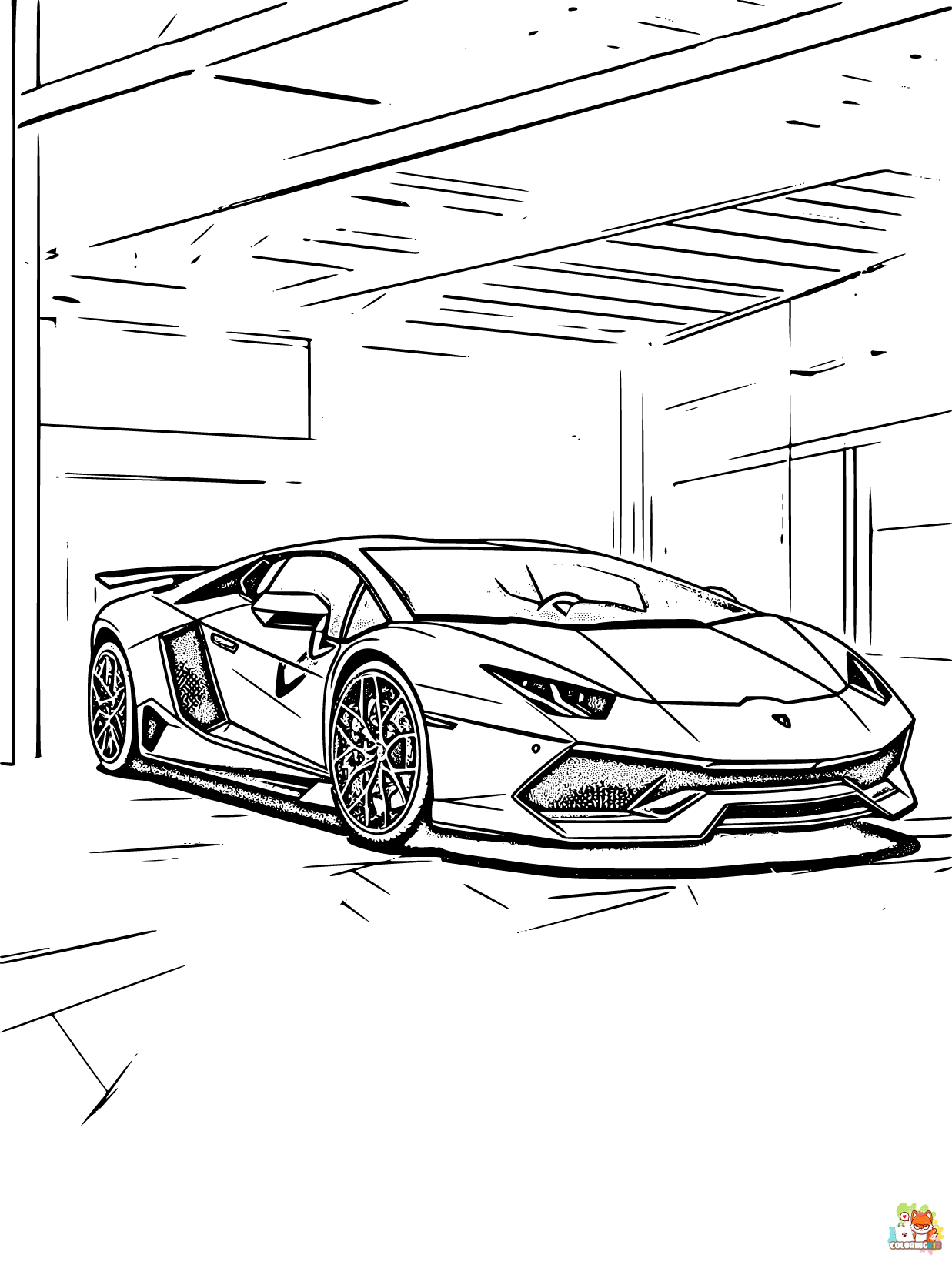 Free Lamborghini coloring pages for kids