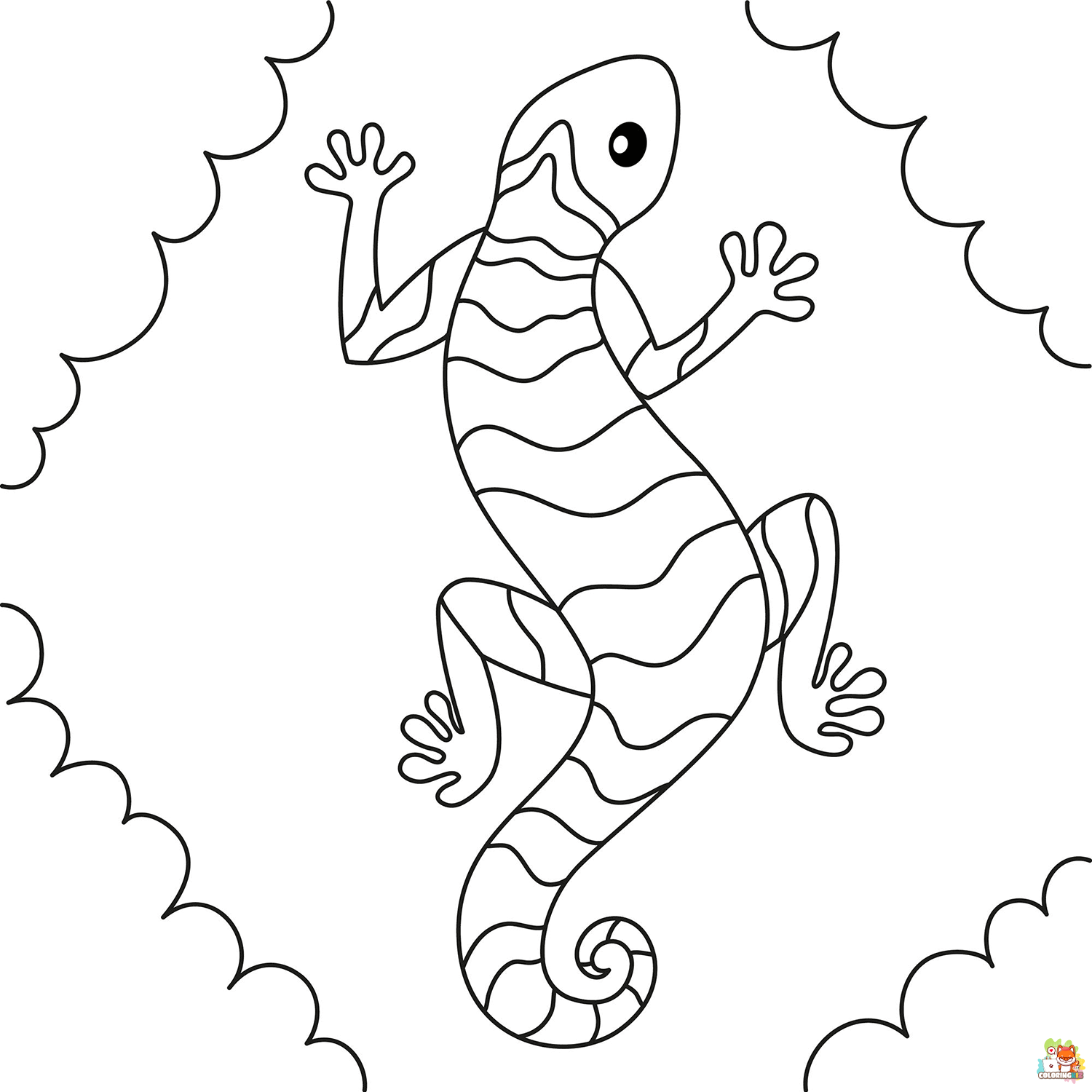 Free Lizard coloring pages for kids 2