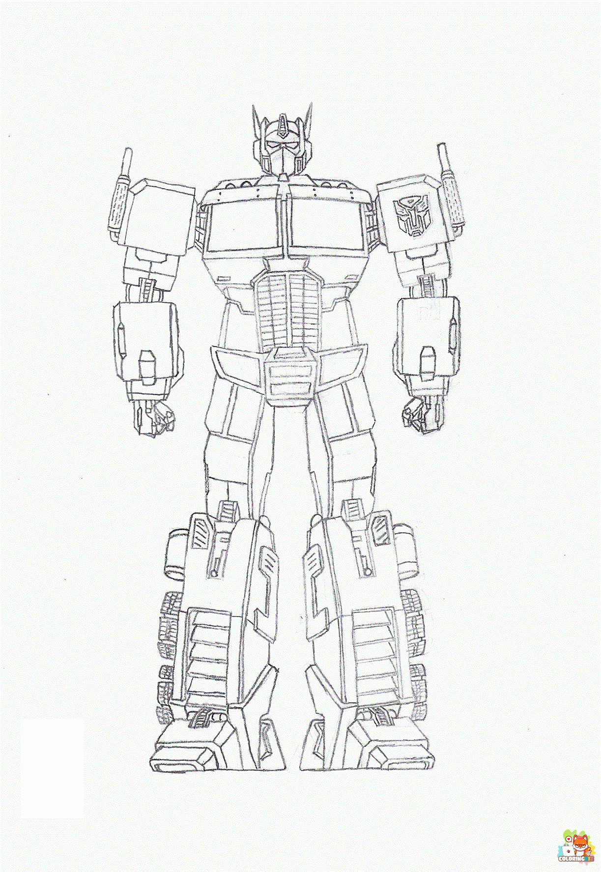 Free Optimus Prime coloring pages for kids