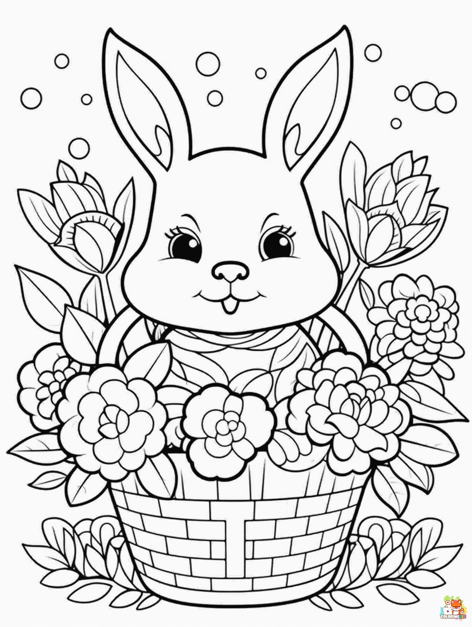 Free Rabbit coloring pages for kids