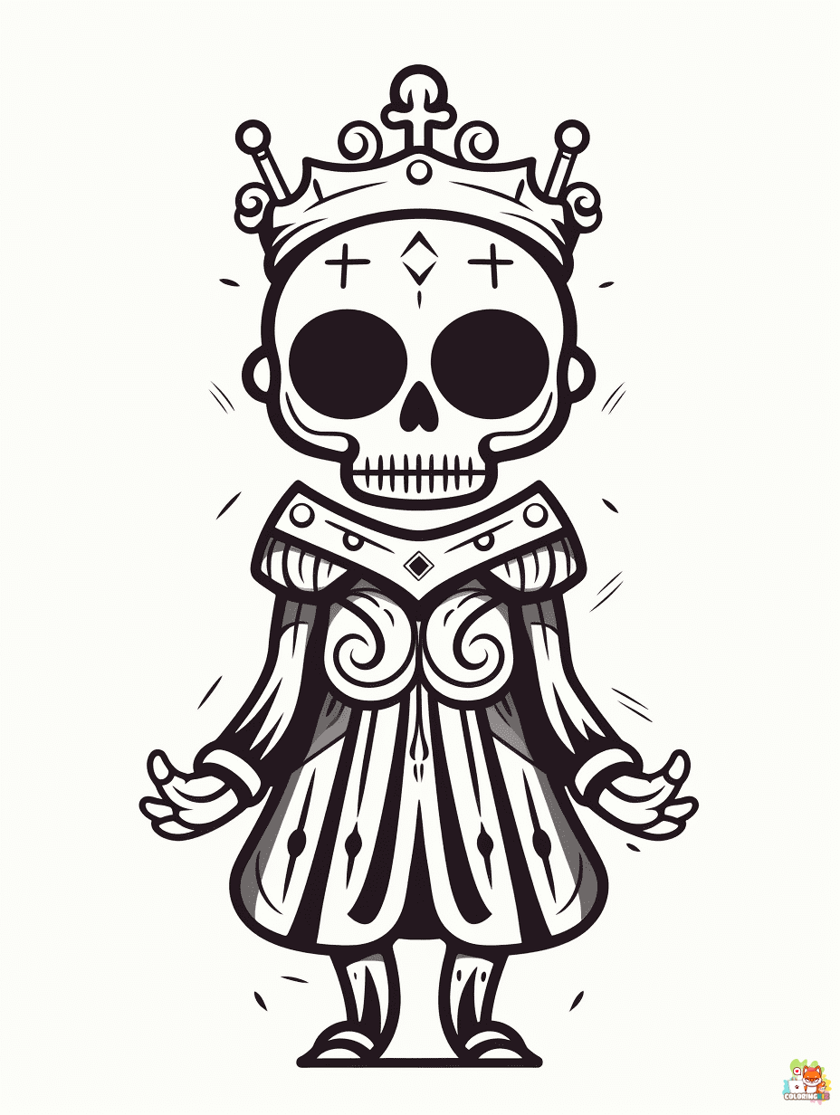 Free Skeleton coloring pages for kids 2
