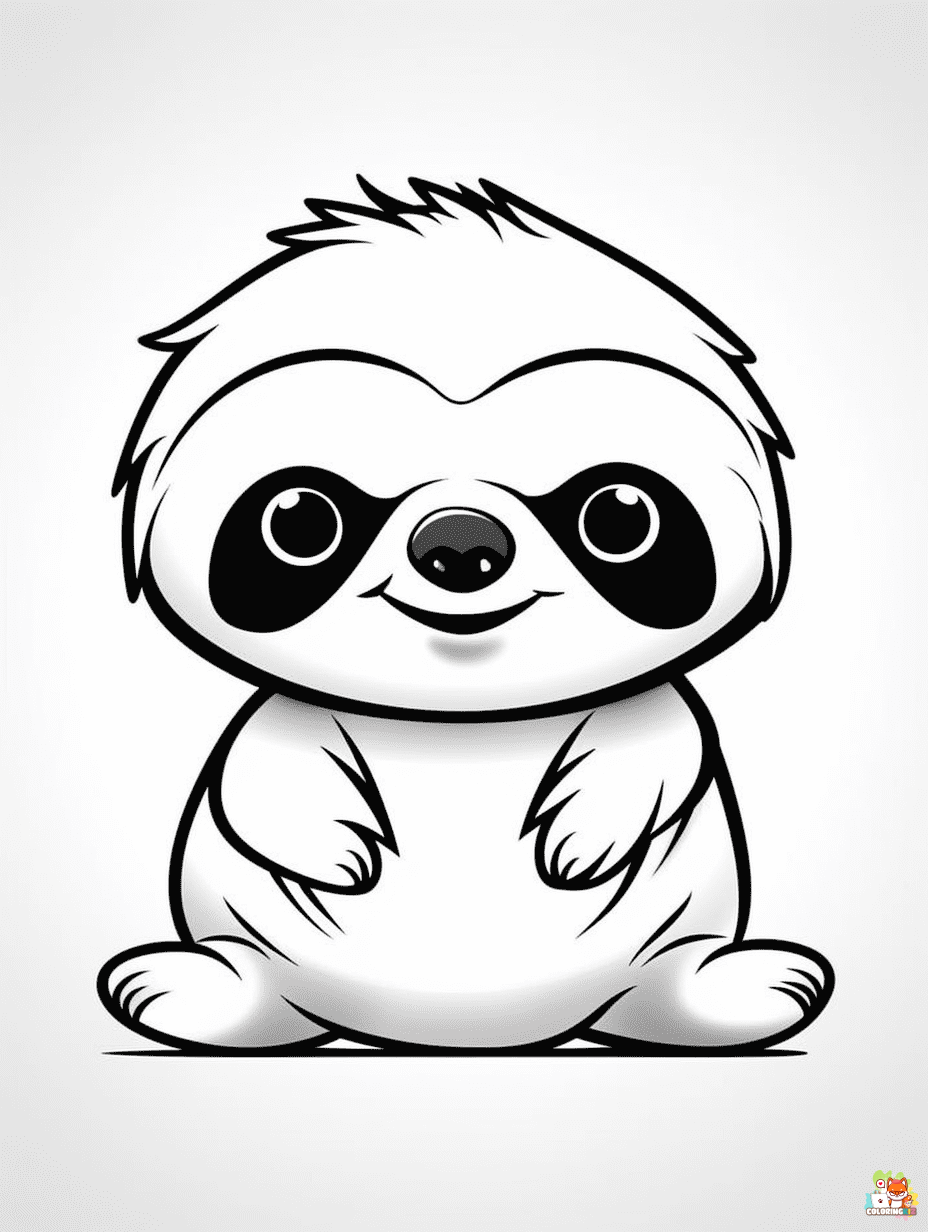 Free Sloth coloring pages for kids