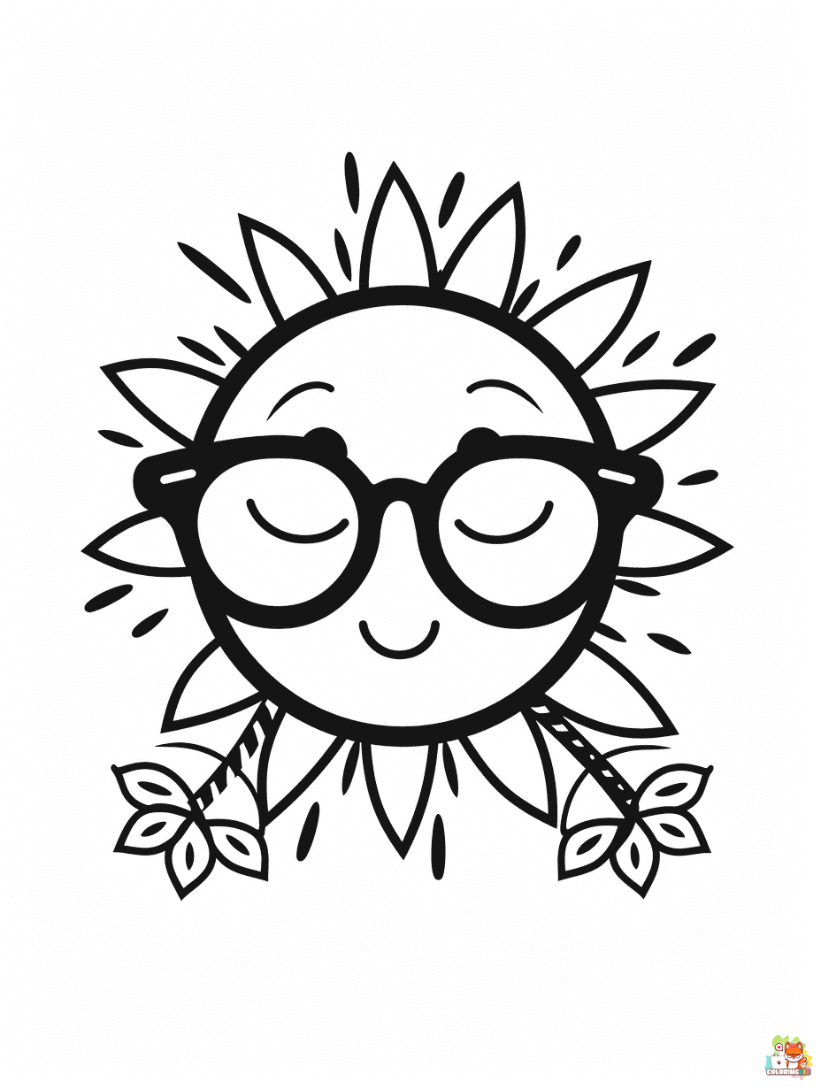 Free cute summer coloring pages for kids 1