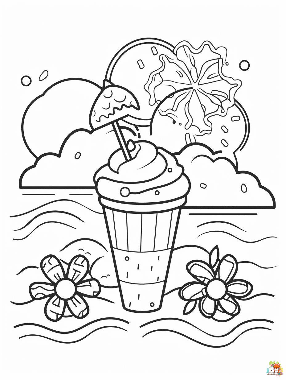 Free simple summer coloring pages for kids 3