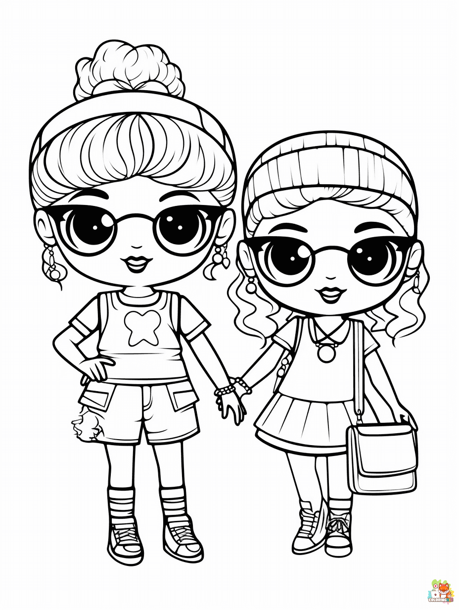 Free sisters summer sisters lol coloring pages for kids 1