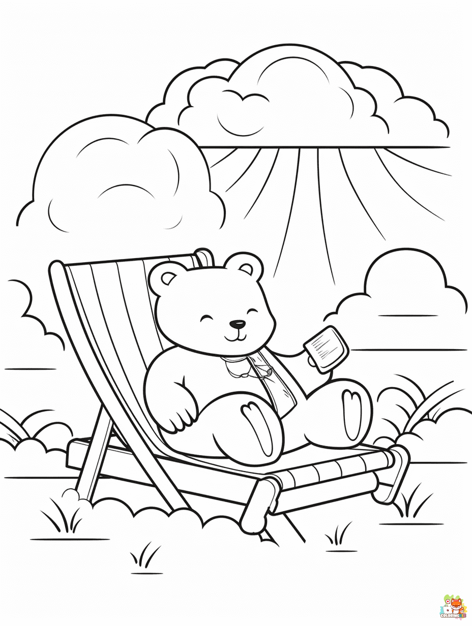 Free summer animal coloring pages for kids 1