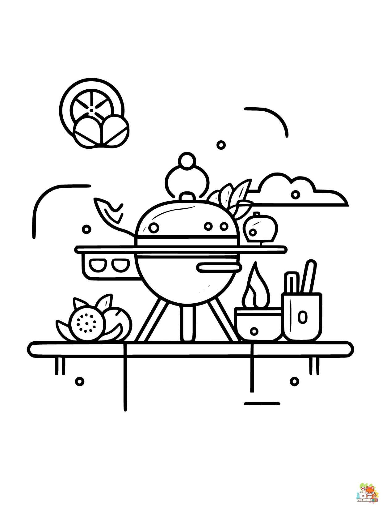 Free summer bbq coloring pages for kids 1