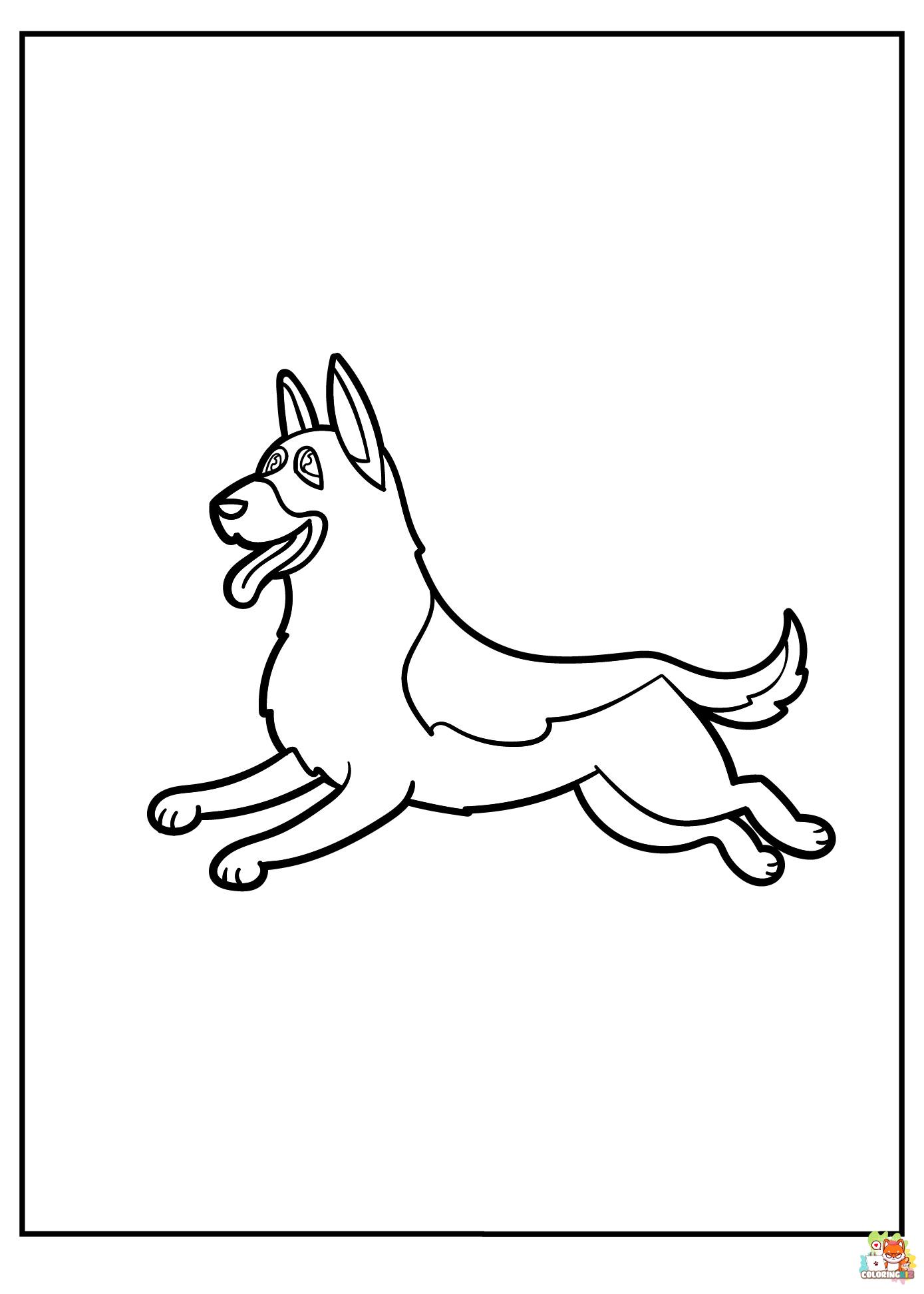 German Shepherd Jumping Coloring Pages 1