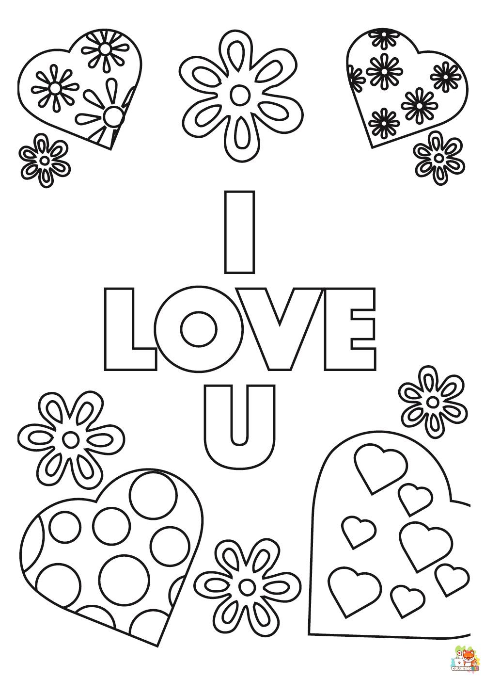 I Love You coloring pages printable 2
