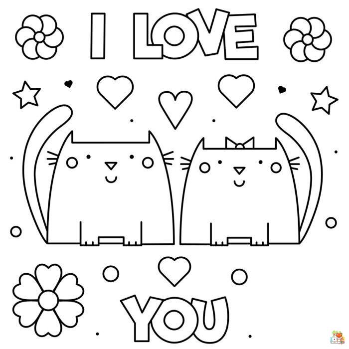 I Love You coloring pages printable free 1