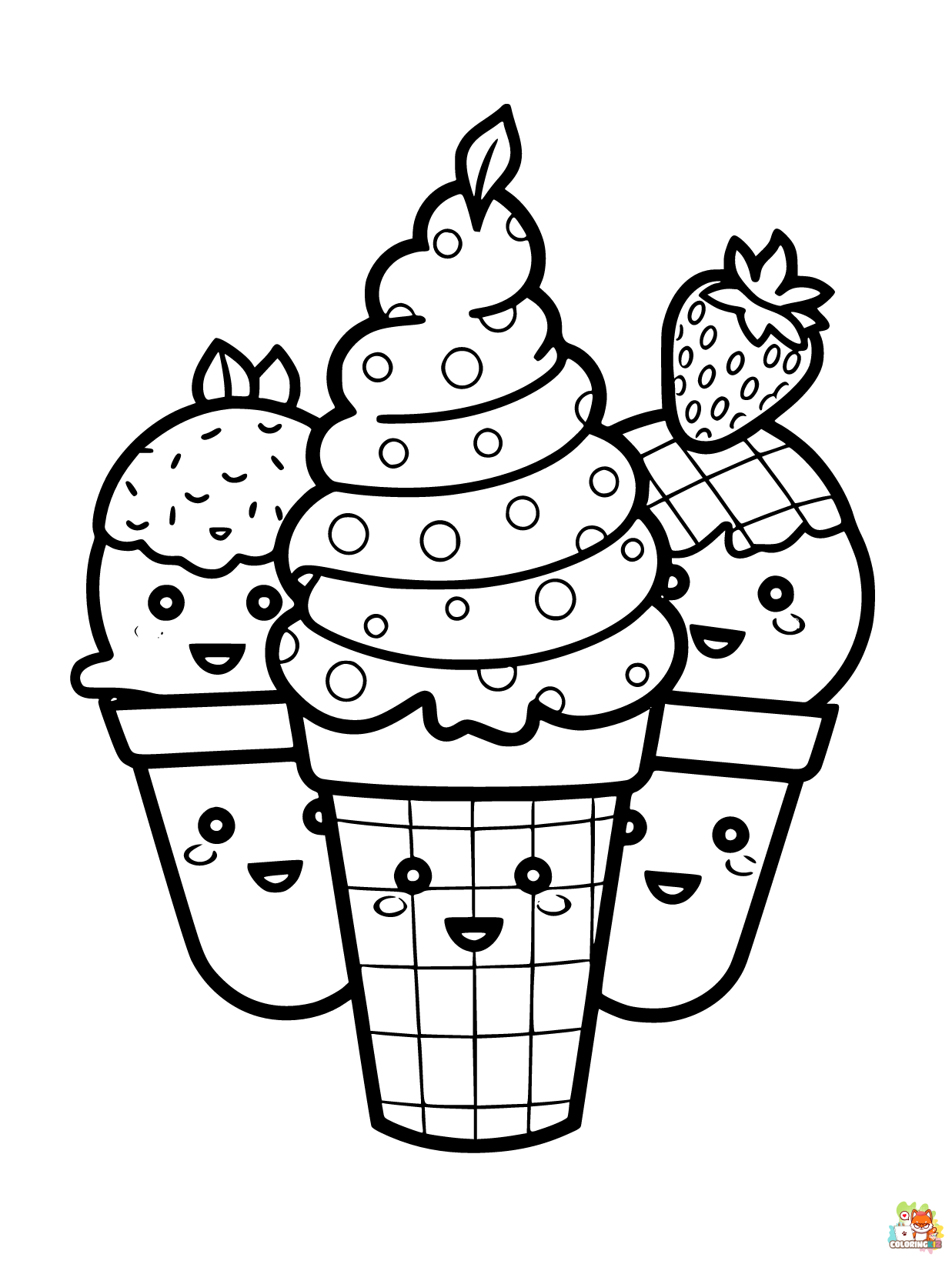 Ice Cream Coloring Pages for kids