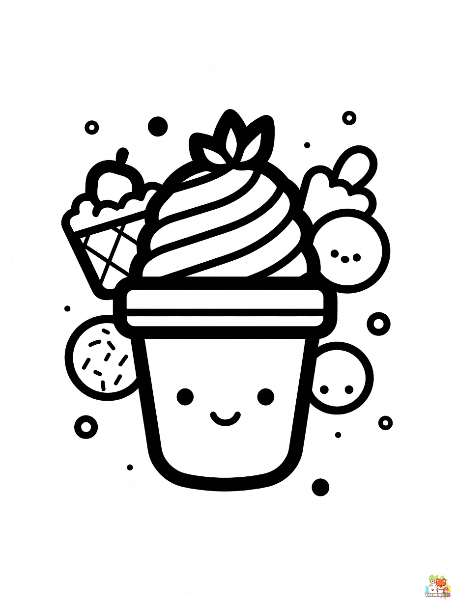 Ice cream coloring pages for kids 4