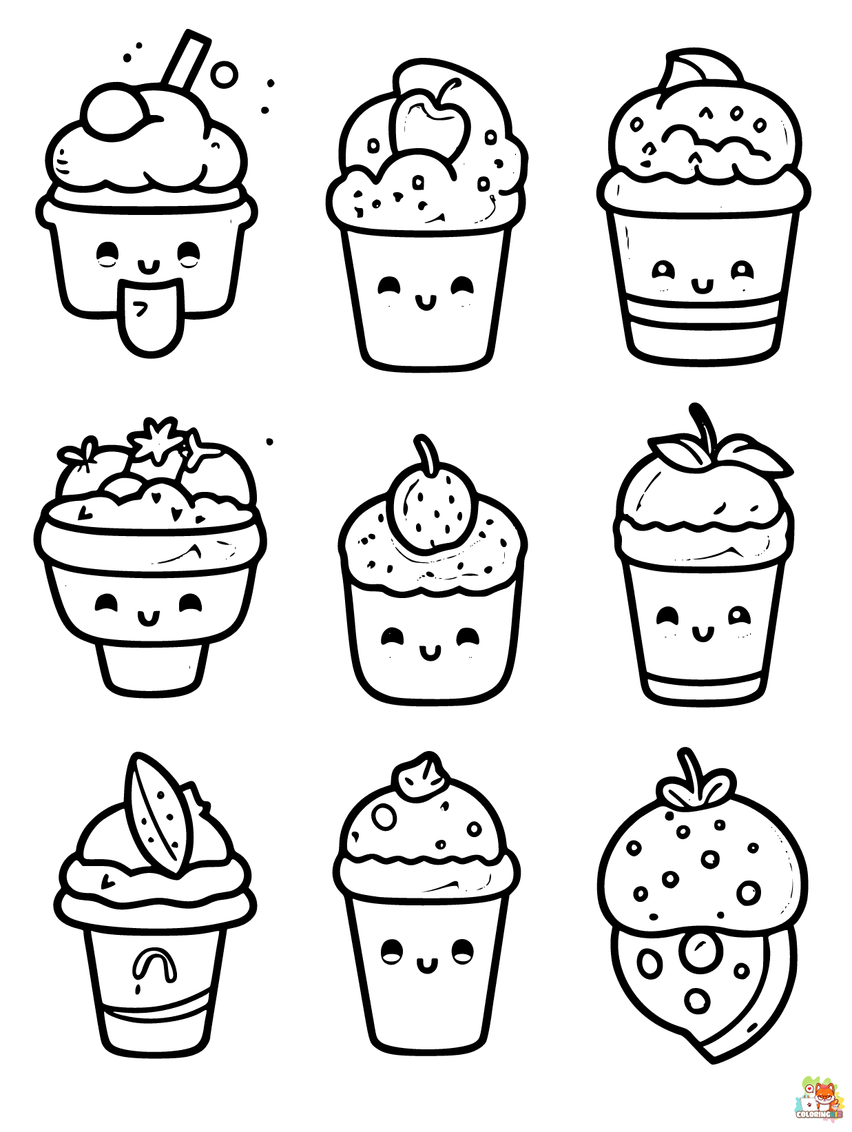 Ice cream coloring pages for kids 6