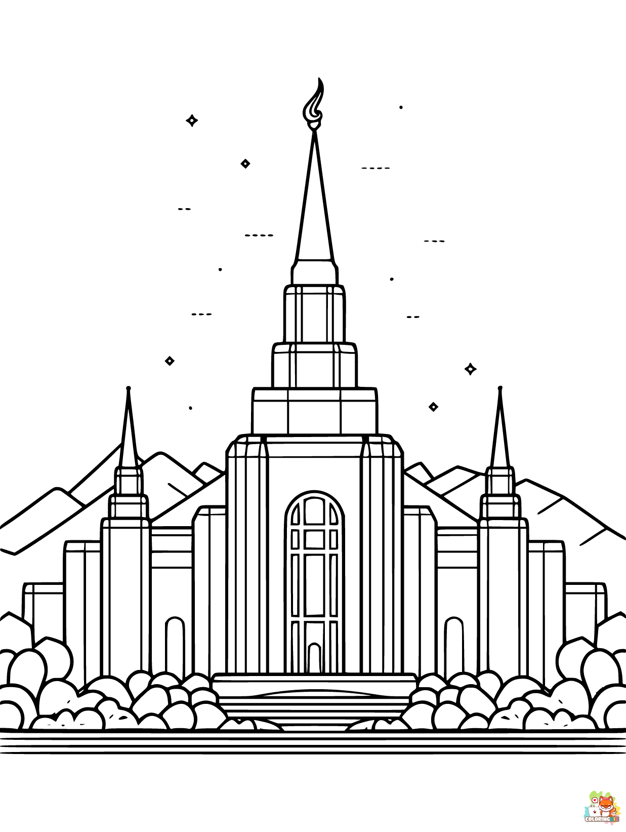 LDS Temple coloring pages printable 1