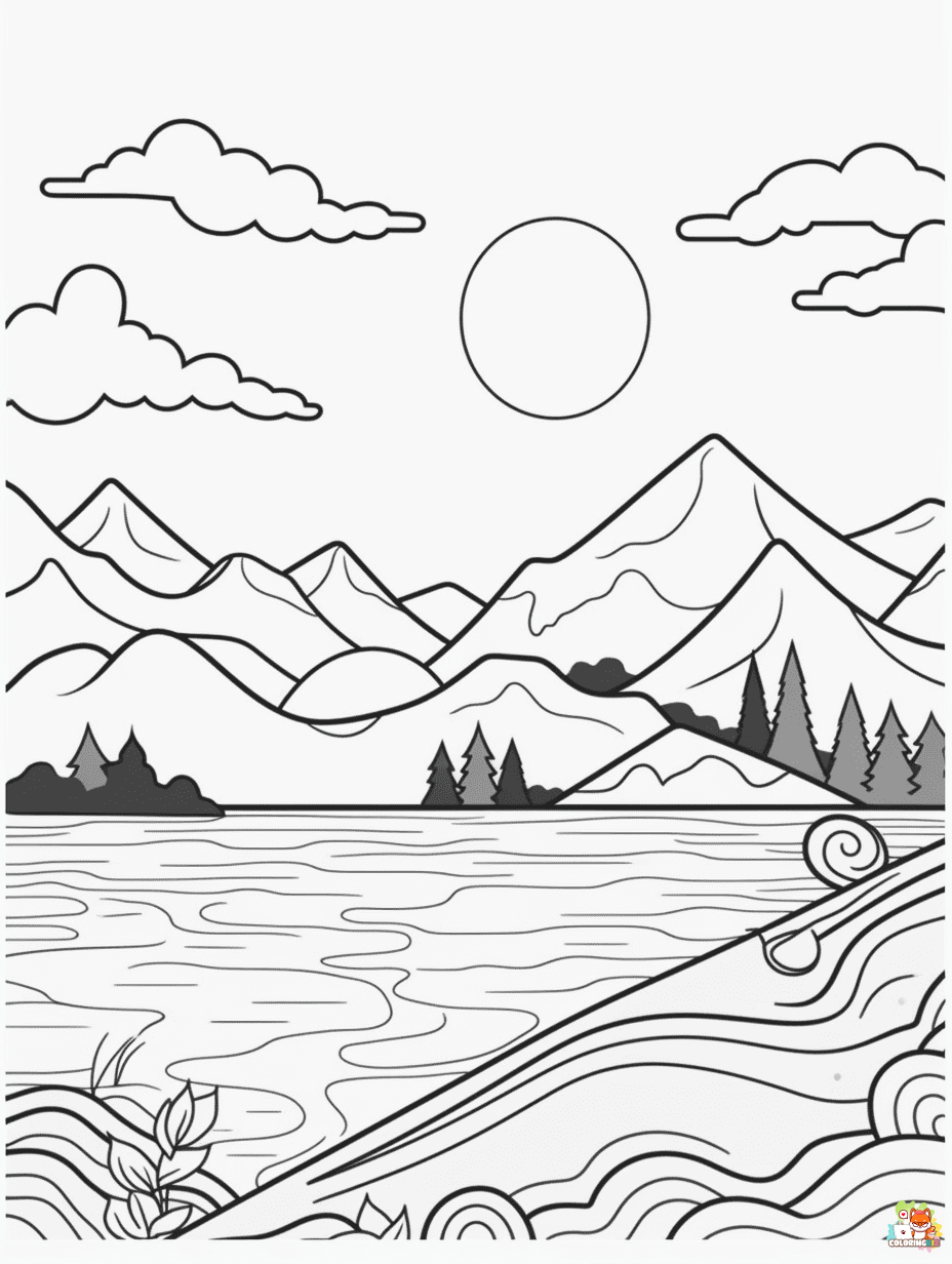 Landscape coloring pages 1