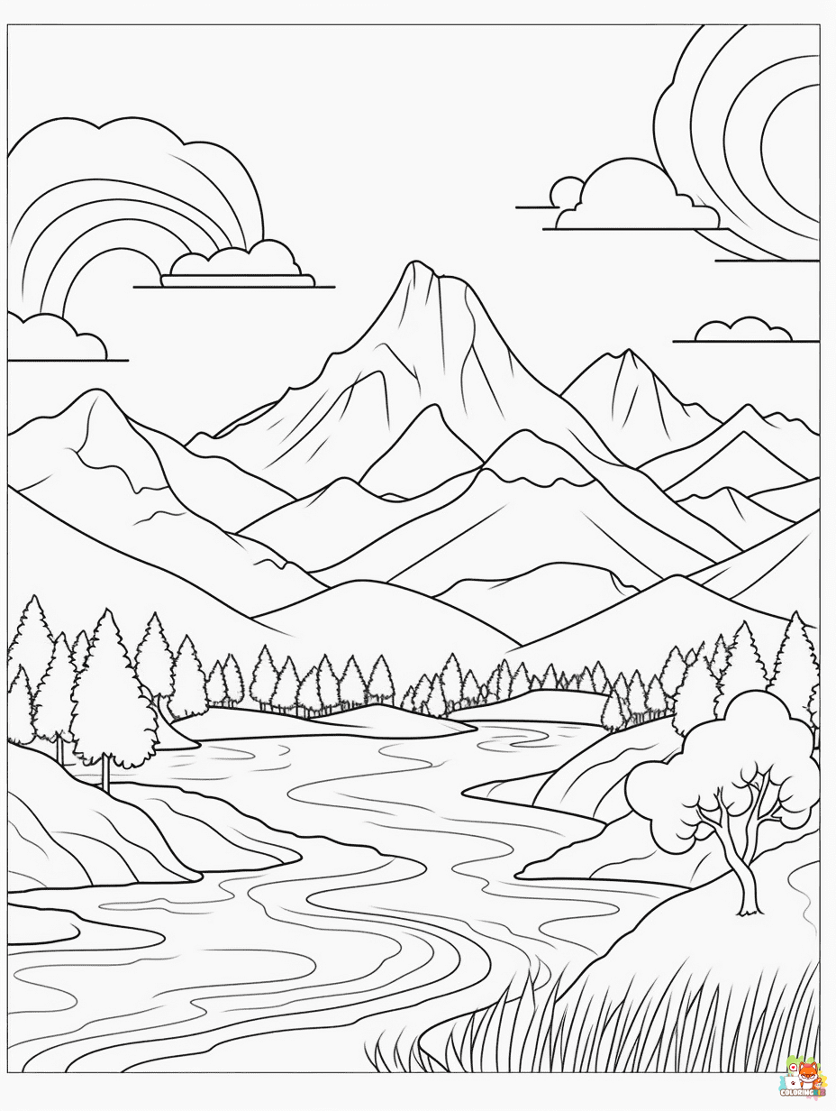 Landscape coloring pages printable free