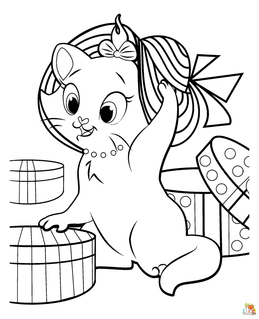Marie Cat Coloring Pages 1