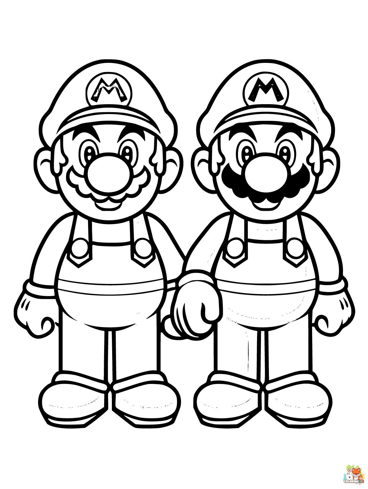 Mario and Luigi coloring pages 1