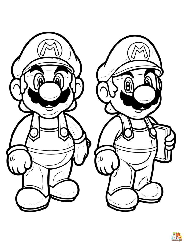 Mario and Luigi coloring pages printable 1